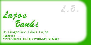 lajos banki business card